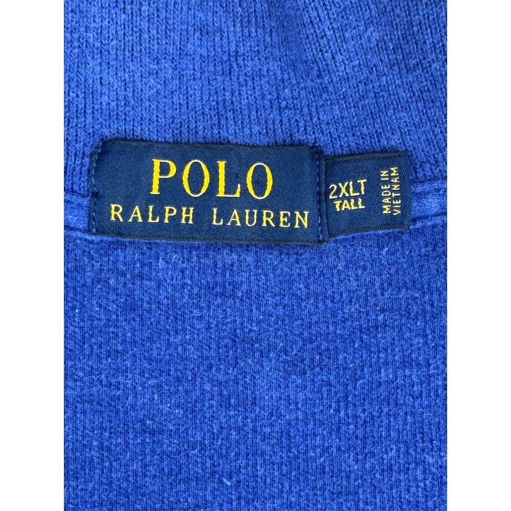 Polo Ralph Lauren Mens 2XLT Tall Royal Blue Cotton Quarter Zip Pullover Sweater - Picture 2 of 7